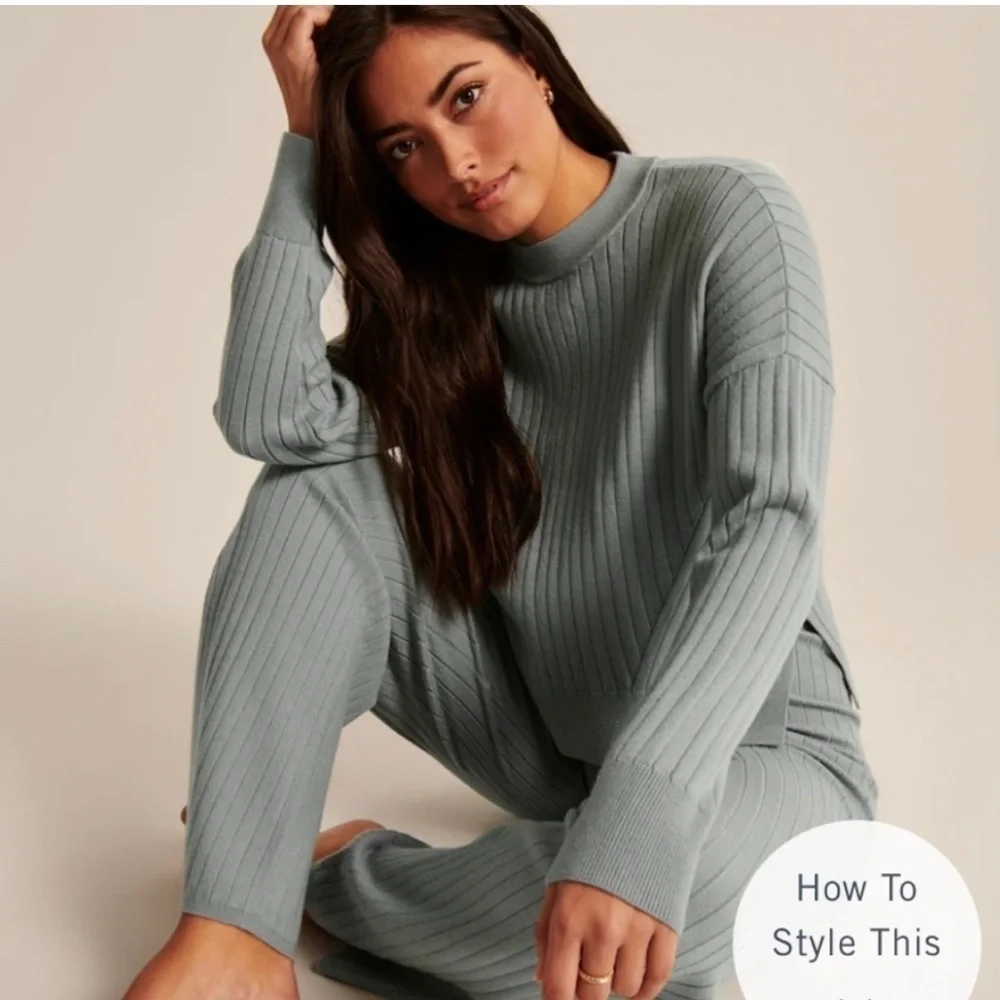 NWT Abercrombie & Fitch Soft Collection Sweater Ribbed Stretchy Long Sleeve SZ L - Picture 13 of 15